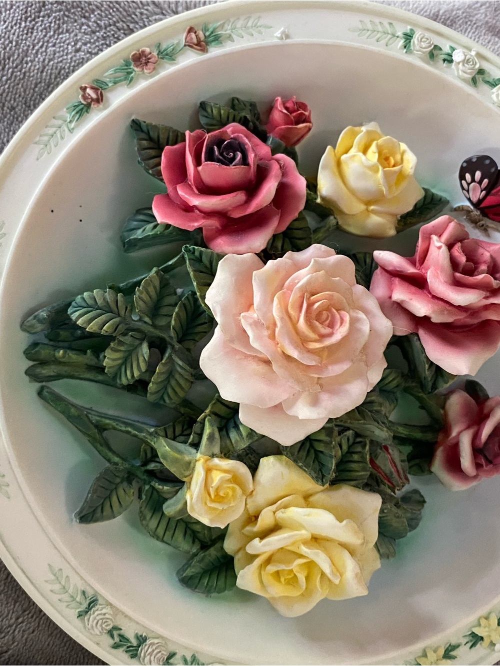 The Bradford Exchange Pink, Yellow, Green Floral Rose Wall Art